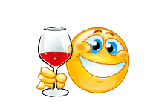 Смайлик с бокалом красного вина