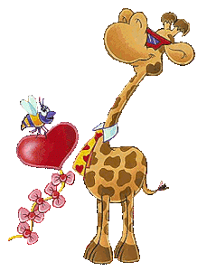 Жираф с сердечком и осой