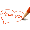 Я Люблю Тебя Надпись на сердце красным карандашом