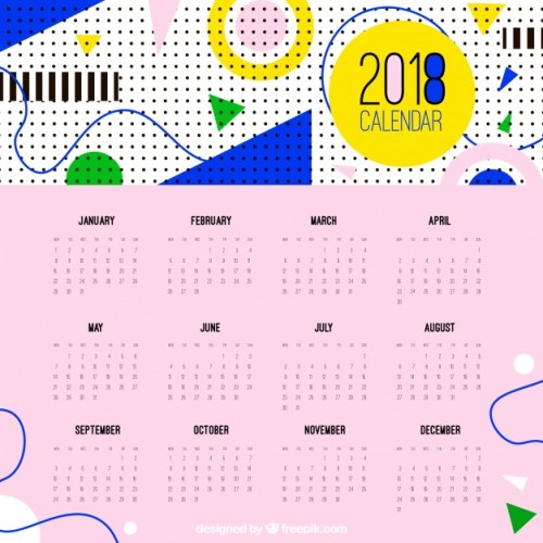 Современный календарь 2018 года