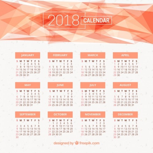 Календарь 2018 года с абстрактными фигурами
