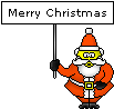 С рождеством! Санта с плакатом