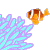 Рыбка прячется в водоросли