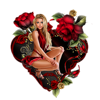 Разделитель - девушка в цветах на фоне сердца