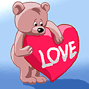 Медвежонок с сердечком с надписью любовь