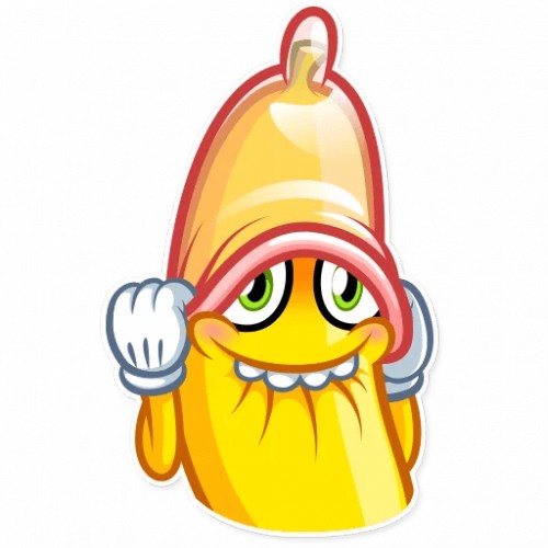 Банан с презервативом на голове